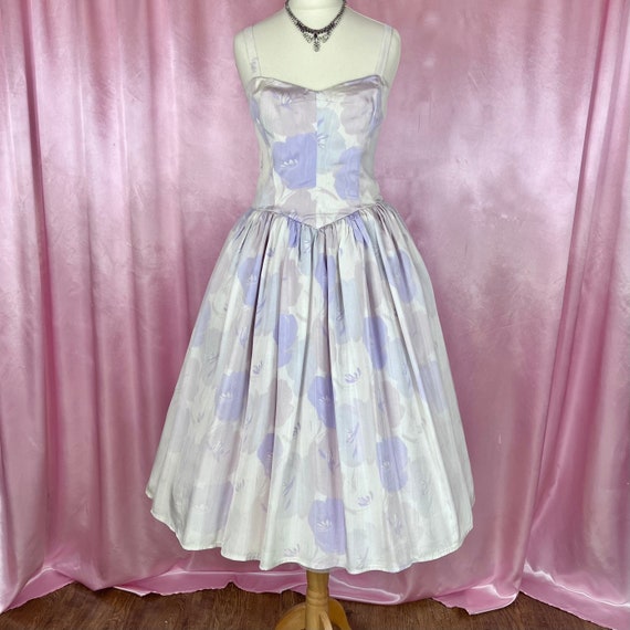 Vintage 1980s does 50s fairy princess pastel flor… - image 1