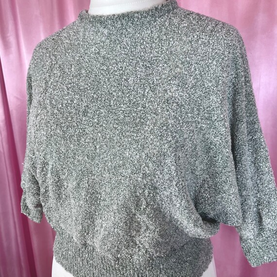 Vintage 1980s pale Green knit batwing jumper and … - image 5