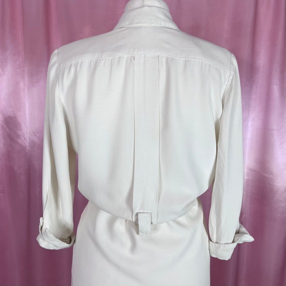 Vintage 1980s Cream double breasted rayon blazer … - image 6