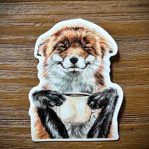 Morning Fox sticker vinyl outdoor indoor bumper window water bottle 3 inches
