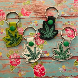Marijuana - vinyl keychain - you pick the colors!