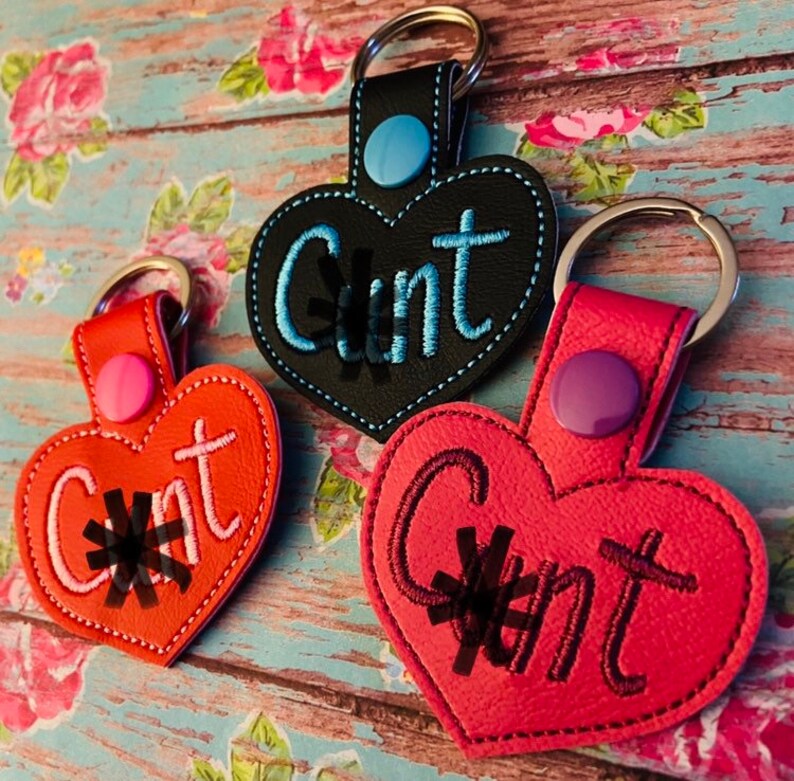 C*nt heart vinyl keychain pick your own colors