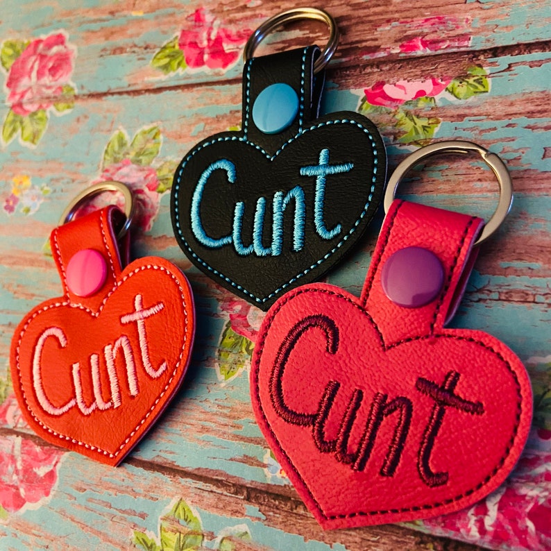 C*nt heart vinyl keychain pick your own colors