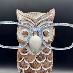 Holographic SILVER lines Magnetic eyeglass topper