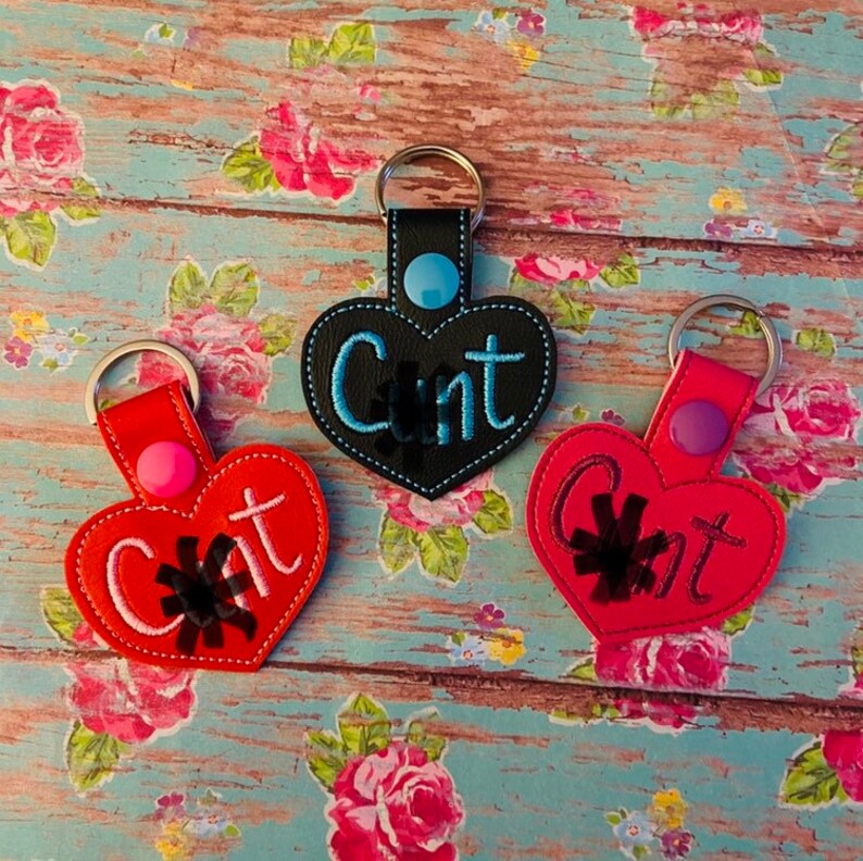 C*nt heart vinyl keychain pick your own colors