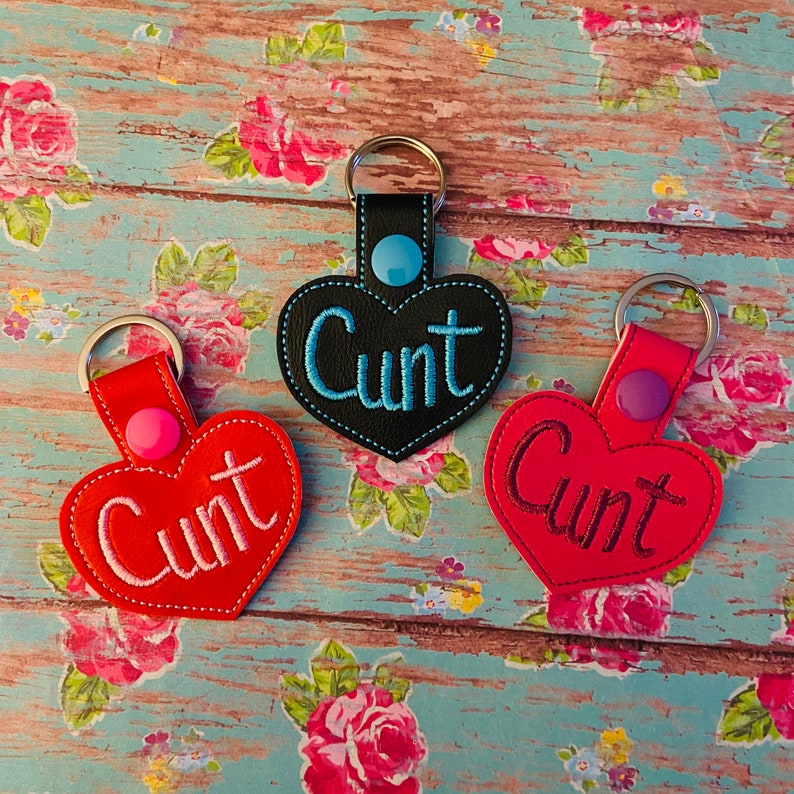 C*nt heart vinyl keychain pick your own colors