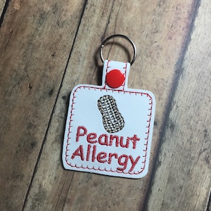 ALLERGIE AUX ARACHIDES - porte-clés en vinyle *choisissez votre couleur*