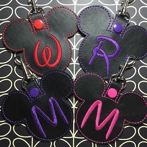 Large Mickey Inspired keychain, backpack clip or bag tag - pick your colors