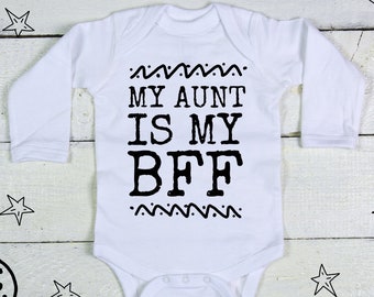 Auntie Baby Bib /"my auntie is my Bestie/" Love Aunt Aunty Niece Nephew Gift
