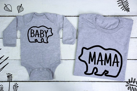 Pink Mama Bear Baby T-Shirt Toddler Cotton T Shirts Comfort Tee Shirts for 6M-2T Baby