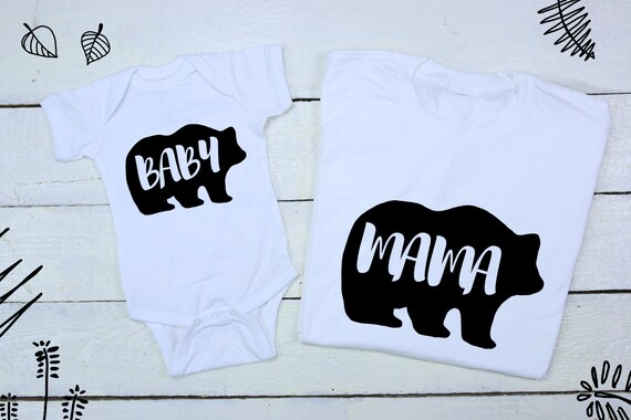 Papa Mama Baby Bear family T-shirts and Baby Grow Set Pregnancy Reveal