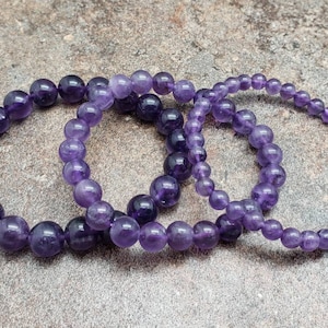 Natural Amethyst Bracelet, Gemstone Bracelet, 7 inch