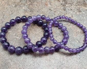 Amethyst Bracelet, Gemstone Bracelet, 7 inch