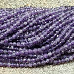 3mm Amethyst Faceted Round Beads, 15.5 inch