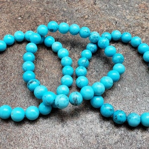Turquoise Howlite Bracelet, Gemstone Bracelet, 7 inch
