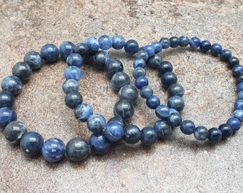 Communication Acceptance 8mm beads Blue Sodalite Unisex stretch bracelet Reiki charged. Mental performance Intuition & Clarity