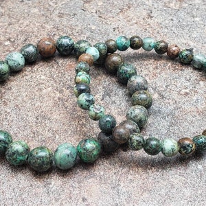 African Turquoise Bracelet, Gemstone Bracelet, 7 inch