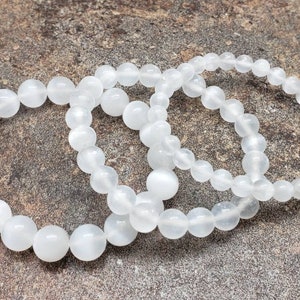 Selenite Bracelet, Gemstone Bracelet, 7 inch