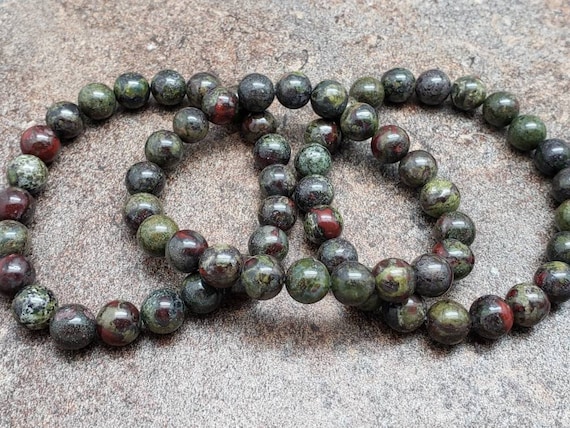 Dragon Bloodstone Bracelet, Gemstone Bracelet, 7 inch
