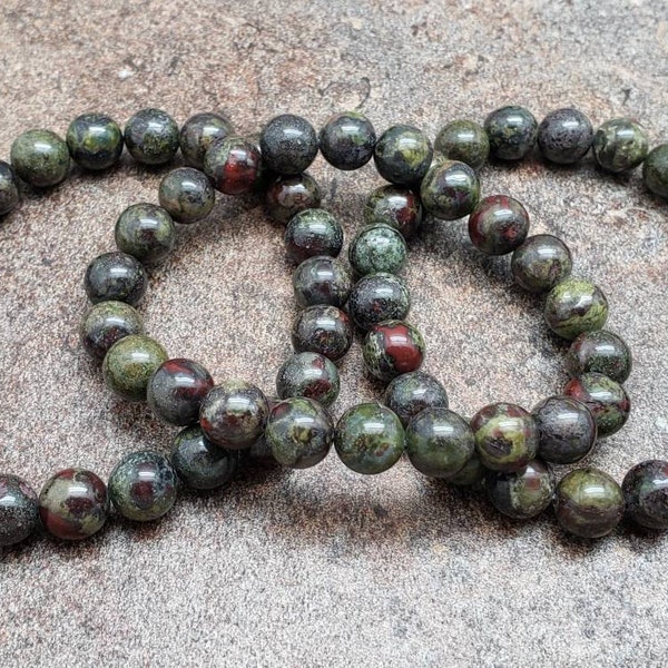 Dragon Bloodstone Bracelet, Gemstone Bracelet, 7 inch