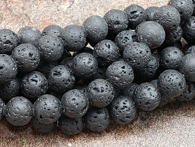 Natural Lava Round Beads Volcanic Lava 4mm or 6mm or 8mm Etsy
