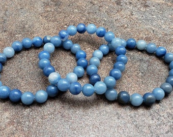 Blue Aventurine Bracelet, Gemstone Bracelet, 7 inch