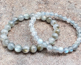 Labradorite Gemstone Bracelet, A Grade, 7 inch