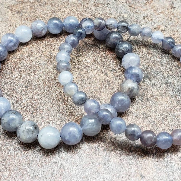 Iolite Bracelet, Gemstone Bracelet, 7 inch