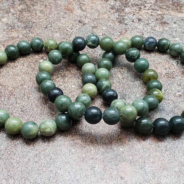 Canadian Jade Bracelet, Canadian Jade Bracelet, Gemstone Bracelet, 7 inch