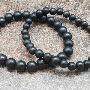 Natural Shungite Bracelet, Gemstone Bracelet, 7 inch