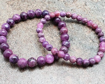 Lepidolite Gemstone Bracelet, 7 inch