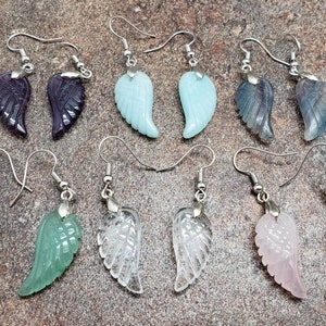 Wing Earrings with Stainless Steel Hooks, Earring Pair