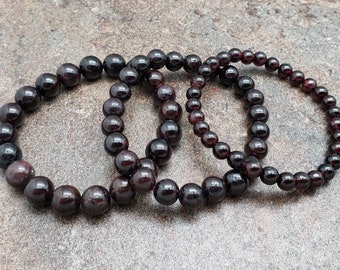 Garnet Gemstone Bracelet, 7 inch