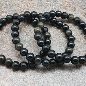 Golden Obsidian Bracelet, Gemstone Bracelet, 7 inch