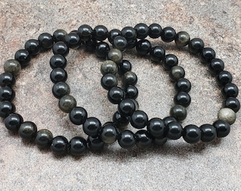 Golden Obsidian Bracelet, Gemstone Bracelet, 7 inch