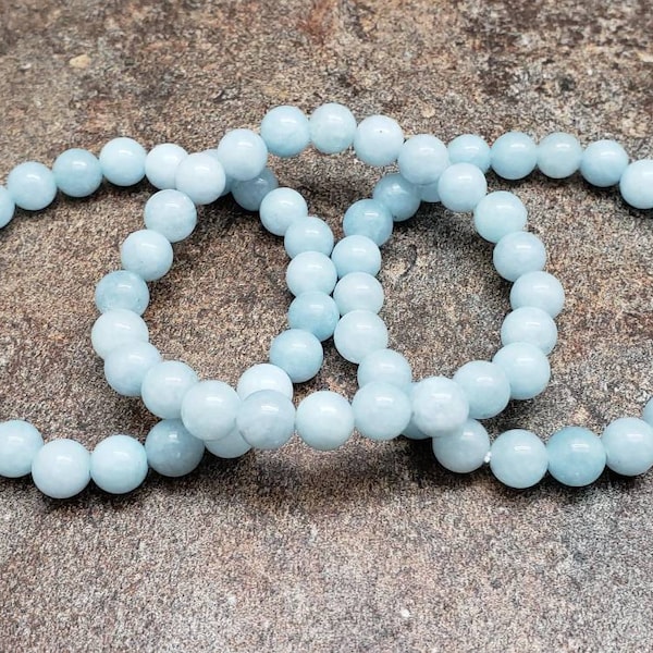 Aquamarine Bracelet, Gemstone Bracelet, 7 inch