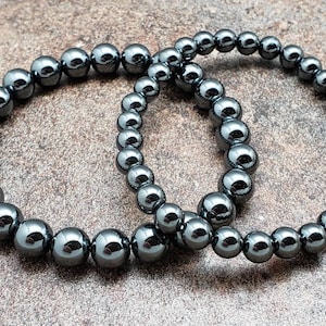 Hematite Bracelet, Gemstone Bracelet, 7 inch