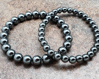 Hematite Bracelet, Gemstone Bracelet, 7 inch