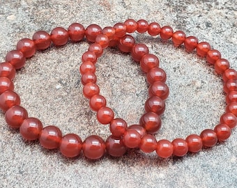 Carnelian Bracelet, Gemstone Bracelet, 7 inch