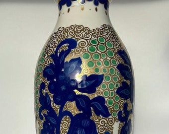 Antique Rosenthal, Selb, &#39;Rosari&#39; pattern vase designed by Julius Vilhelm Gulbrandsen. Circa 1920s; about 13&quot;.