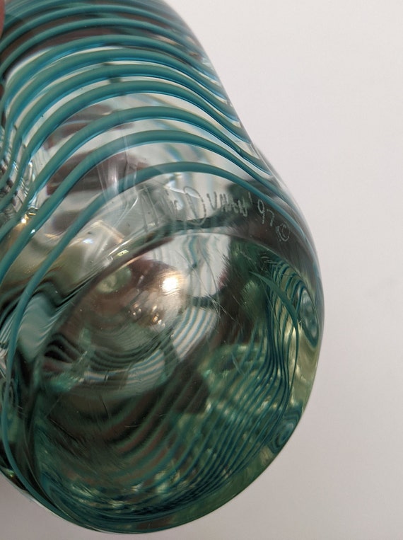 Signed, hand blown, art glass perfume bottle by N… - image 8