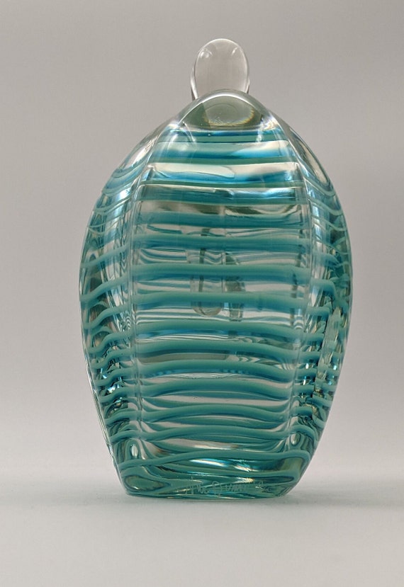 Signed, hand blown, art glass perfume bottle by N… - image 3