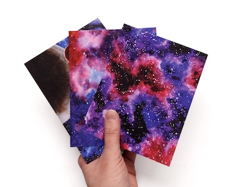 Small art print postcard nebula galaxy painting