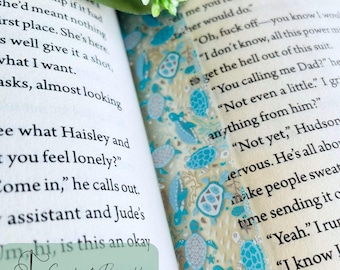 Meeresschildkröte gemusterte Lesezeichen | Dünnes, flexibles Lesezubehör