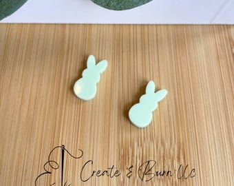 Grün Pastell Häschen Ohrstecker Acryl Ohrring Rohlinge - 4stk DIY Anhänger