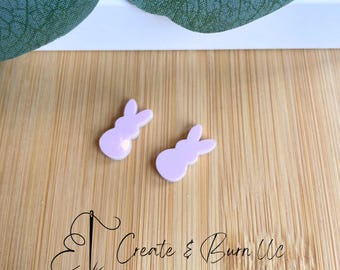Lila Pastell Häschen Ohrstecker Acryl Ohrring Rohlinge - 4stk DIY Anhänger
