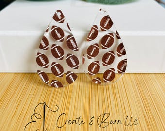 Fußball-Druck Acryl Ohrring Rohlinge - 4 Stück DIY Anhänger