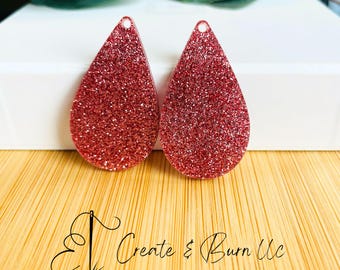 Rose Gold Glitter Solid Acryl Ohrring Rohlinge - 4 Stück DIY Anhänger