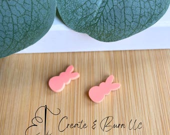 Rosa Pastell Häschen Bolzen Acryl Ohrring Rohlinge - 4stk DIY Anhänger