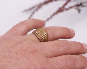 Bronze Decorative Finger Ring Man Size Viking